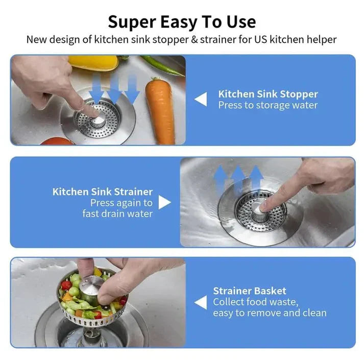 đ„LAST DAY 53% OFF-Upgraded 3 in 1 Kitchen Sink Drain Strainer